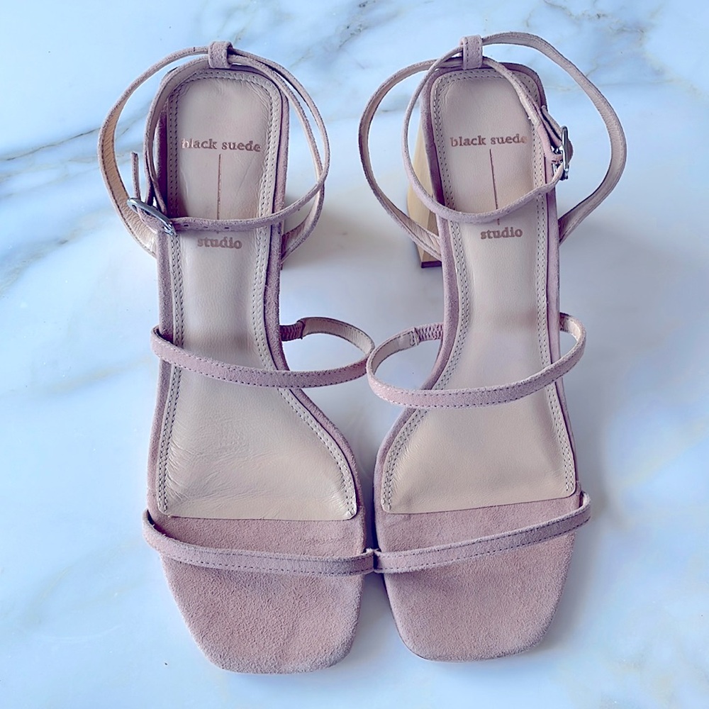 Black Suede Studio Verana Ankle Strap Sandal, Pink Suede, EU Size 38.5 - Picture 2 of 14